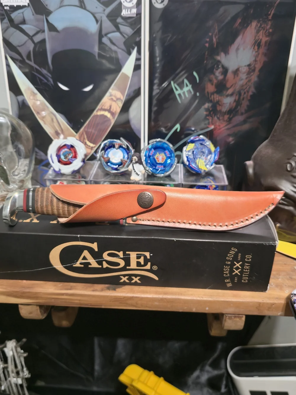 Case XX Leather Hunter Fixed Blade Knife W/ Leather Sheath